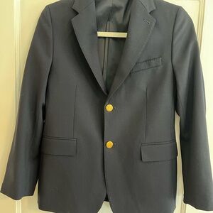 Navy Sport Coat with Smooth Wool Blend and Tailored Fit